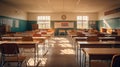 The quiet serenity of an empty classroom awaits the eager minds Royalty Free Stock Photo
