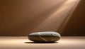 Serene Stone Illuminated by Dramatic Light Rays Royalty Free Stock Photo