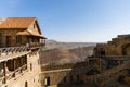 Serene Stone Sanctuary: A Balcony Atop Ancient David Gareja Monastery Royalty Free Stock Photo