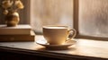 A Serene Study: Capturing The Contrasting Beauty Of A Beige Cup