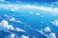 Serene Summer Scene Awe-Inspiring Aerial Shot Of Clouds, Blue Sky, Sun, And Sea Royalty Free Stock Photo