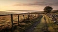 Serene Sunrise: Captivating Countryside Photo On English Moors