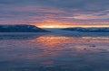 Serene Sunrise over Glacial and Sea Ice Royalty Free Stock Photo