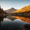 Serene Sunrise Reflections on Mountain Lake