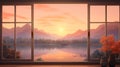 a serene sunrise view from a window