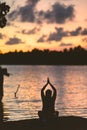 Serene sunset at Ashtamudi lake in Kollam, Kerala, India Royalty Free Stock Photo