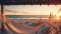 A serene sunset hammock scene on the beach Royalty Free Stock Photo