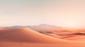 Serene Sunset: Hyper-realistic Sand Dunes Surrounded By Mountains