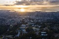 Aerial View of Berkeley and San Francisco Bay Area at Sunset