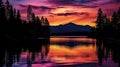 serene sunset on lake