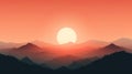 Serene Sunset in the Majestic Mountains AI Generated