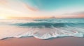 Serene Sunset Ocean: A Hyper-realistic And Calming View Royalty Free Stock Photo