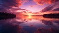 Serene sunset over a calm lake. Ai Generated.NO.04