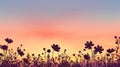 Serene Sunset Silhouette of Wildflowers.