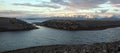 Serene sunset twilight sky over Homer Spit in Homer Alaska USA