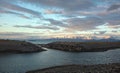 Serene sunset twilight sky over Homer Spit in Homer Alaska USA Royalty Free Stock Photo