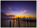 A serene sunset view of Songkhla lake location in Thailand