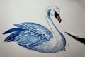 Serene Swan A Beautiful Watercolor Masterpiece .AI Generated