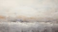 Serene Tonalist Seascapes: Abstract Painting In Gray And Beige