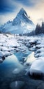 Serene And Tranquil Scenes Of Snow Covered Mountains In Swiss Style