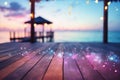 Serene travel bokeh background with blurred sunset vistas and tranquil vacation settings