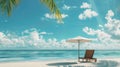 A Serene Tropical Beach Setup..AI generated image Royalty Free Stock Photo
