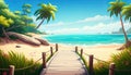 Serene tropical shore view, beautifull beach