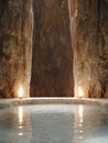 Serene underground hot spring in a cave Royalty Free Stock Photo