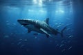 serene underwater scene of whale shark feeding