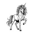 A serene Unicorn stands Illustration Royalty Free Stock Photo