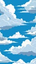 A blue sky with clouds cartoon drawing artwork vector ai generated Royalty Free Stock Photo