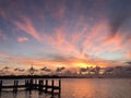 Serene vibrant sunset sky in the Florida Keys in summer. Royalty Free Stock Photo