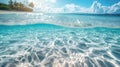 Beautiful sandy beaches background with crystal clear waters of the sea and the lagoon Royalty Free Stock Photo