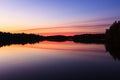 Serene view of calm lake and sunset clouds Royalty Free Stock Photo