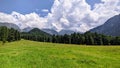 A serene view of a grassland at Aru of Kashmir valley