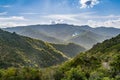 View of hills in the valley of Kampung Kiau, Bundu Tuhan Royalty Free Stock Photo