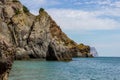 Serene view of Saint George rock island in Crimea