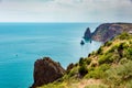 Serene view of Saint George rock island in Crimea