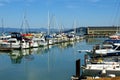 Serene Water Between Docked Boats