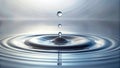Serene water drop impact creating concentric circles on a still surface. Generative AI Royalty Free Stock Photo