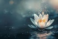 Serene water lily glowing in twilight Royalty Free Stock Photo
