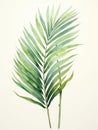 Serene Watercolor Palm Frond Leaves AI Generated