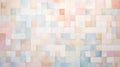 Serene Watercolor Tiles: Pastel Skies And Minimalist Cubist Deconstruction