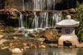 Japanese Waterfall with Stone Lantern