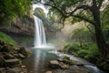 Serene waterfall slowed down Royalty Free Stock Photo