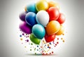Colorful balloons on white background, Generative AI Royalty Free Stock Photo