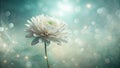 Serene white flower in a magical, dreamlike setting with sparkling lights and soft bokeh. Generative AI Royalty Free Stock Photo