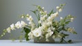 Serene White Orchid Arrangement In Gray Vase Inspired By Rachel Whiteread Royalty Free Stock Photo