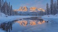 Reflection of Ice and Snow Mountains and Rivers Royalty Free Stock Photo