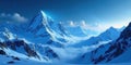 Serene winter landscape majestic peaks and a sea of clouds under a starry sky. Generative AI Royalty Free Stock Photo